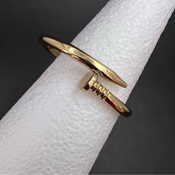 Nail Bangle Bracelet Hinge Gold Tone - Picture 3 of 8